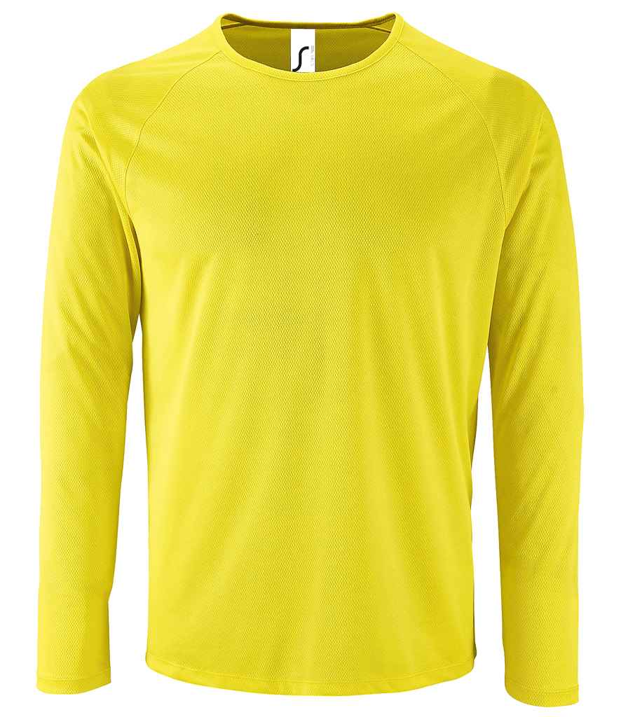 SOL'S Sporty Long Sleeve Performance T-Shirt - Neon Yellow