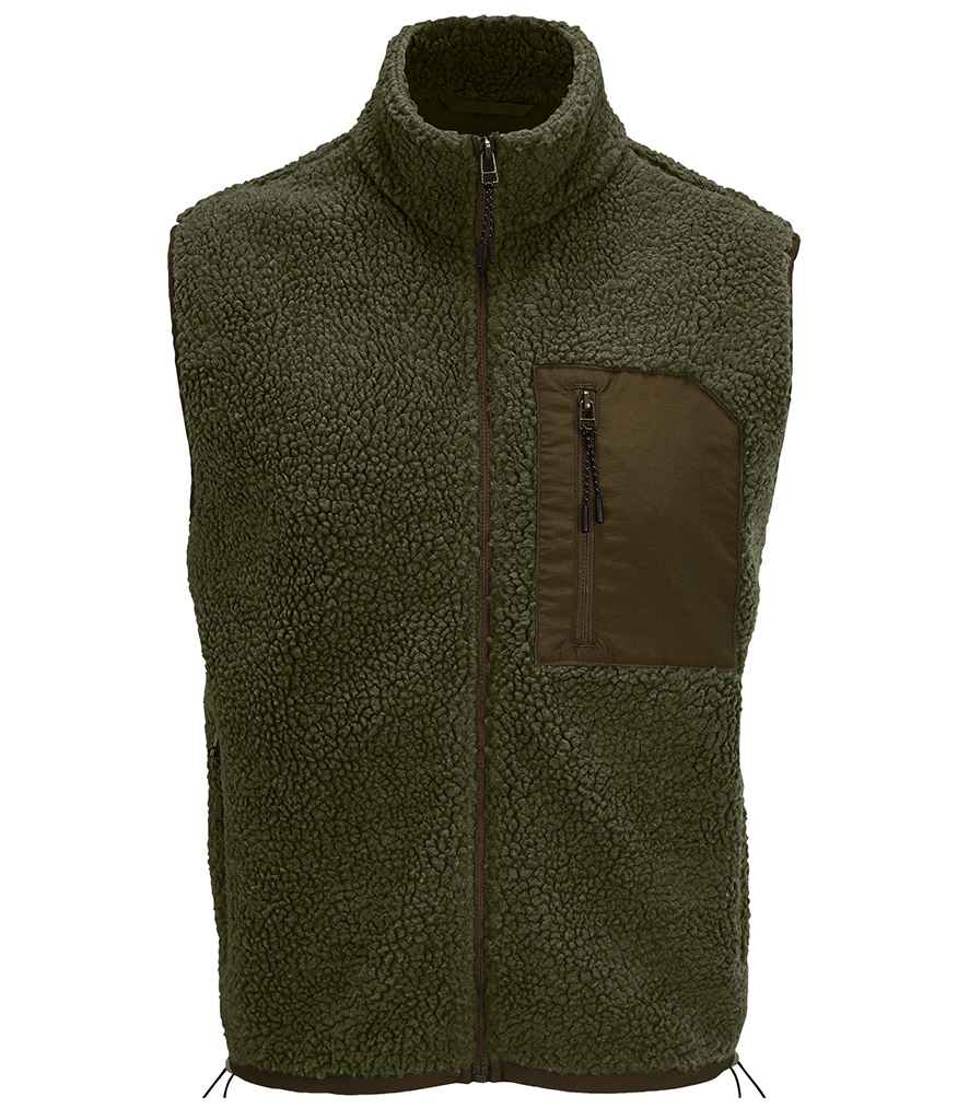 SOL'S Unisex Fury Sherpa Bodywarmer - Army/Dark Army