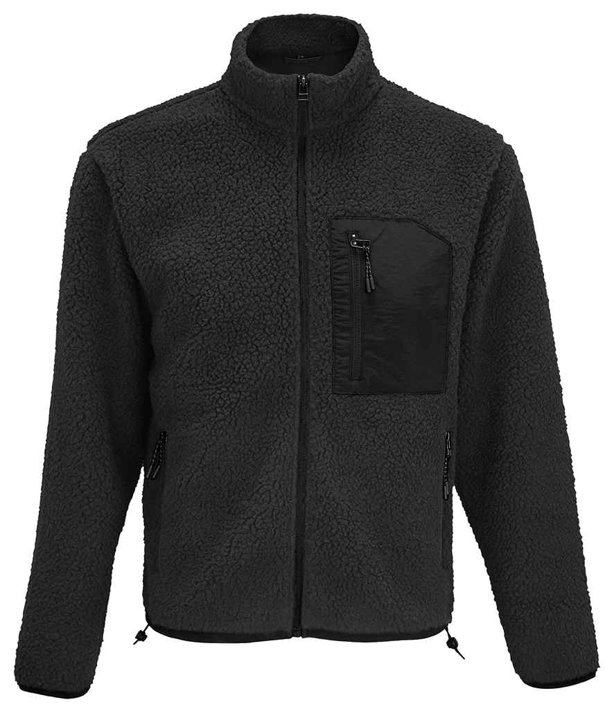 SOL'S Unisex Fury Sherpa Jacket - Carbon Grey/Black