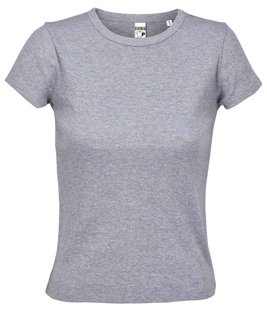 SOL'S Ladies Sara T-Shirt - Light Grey Marl