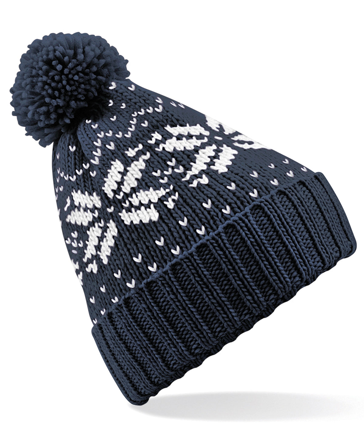 Beechfield Fair Isle snowstar® beanie French Navy/White