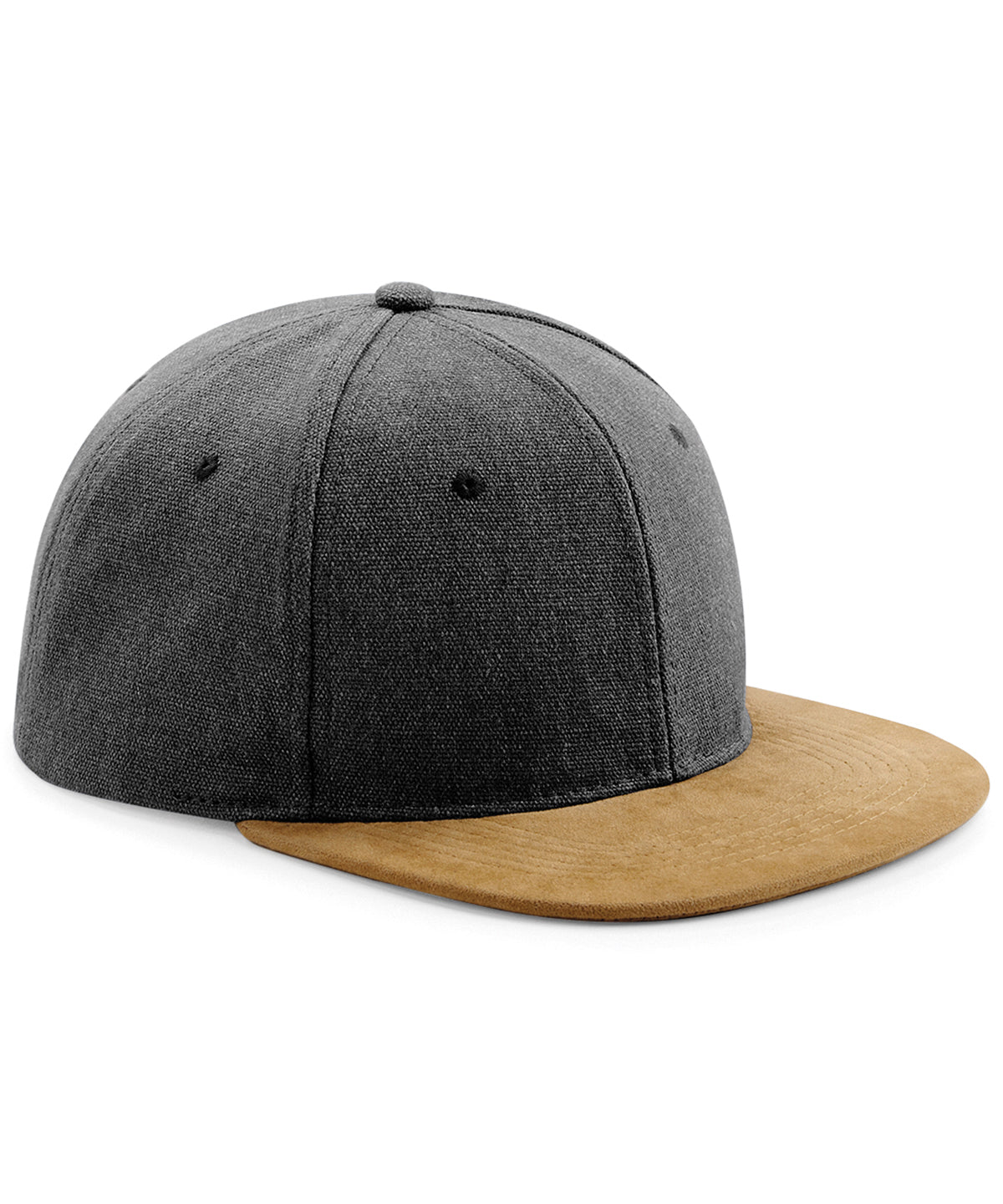 Beechfield Suede peak snapback Vintage Black