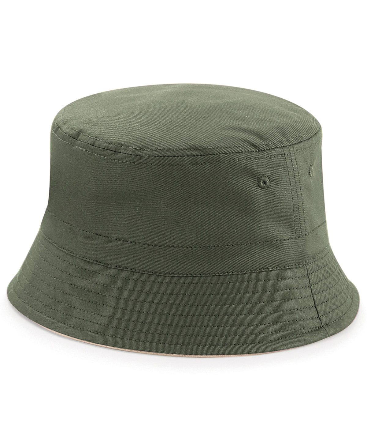 Beechfield Reversible bucket hat Olive Green/Stone