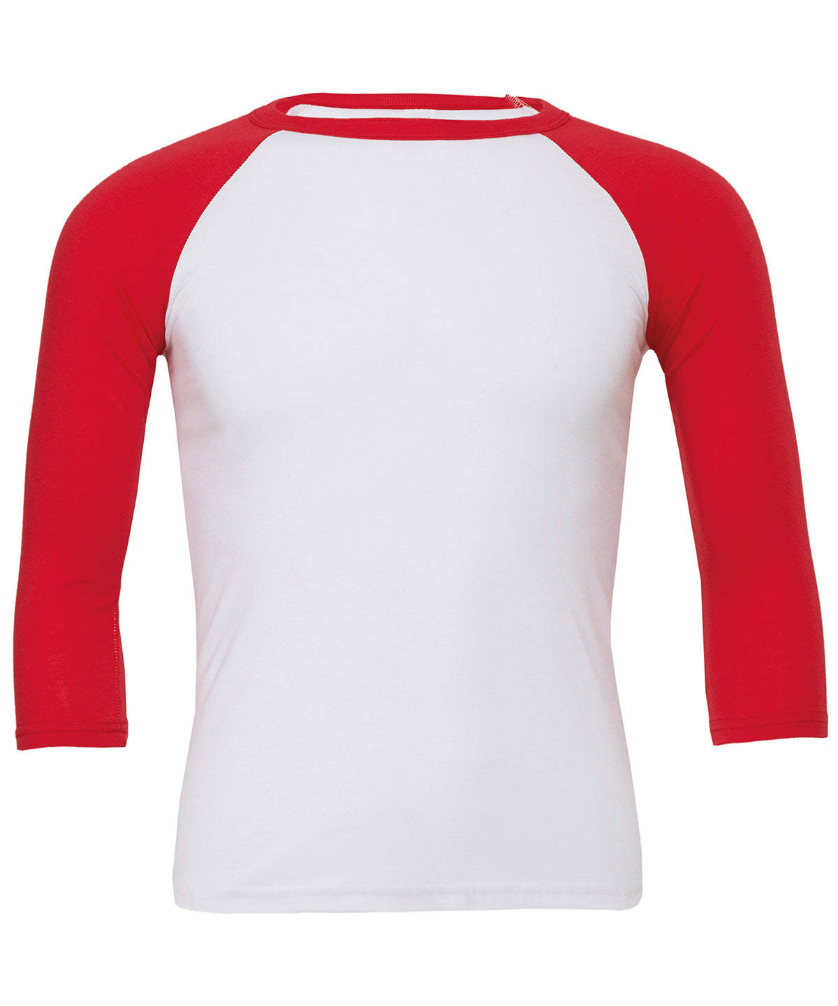 Bella+Canvas Unisex triblend ¾ sleeve baseball t-shirt White/Red