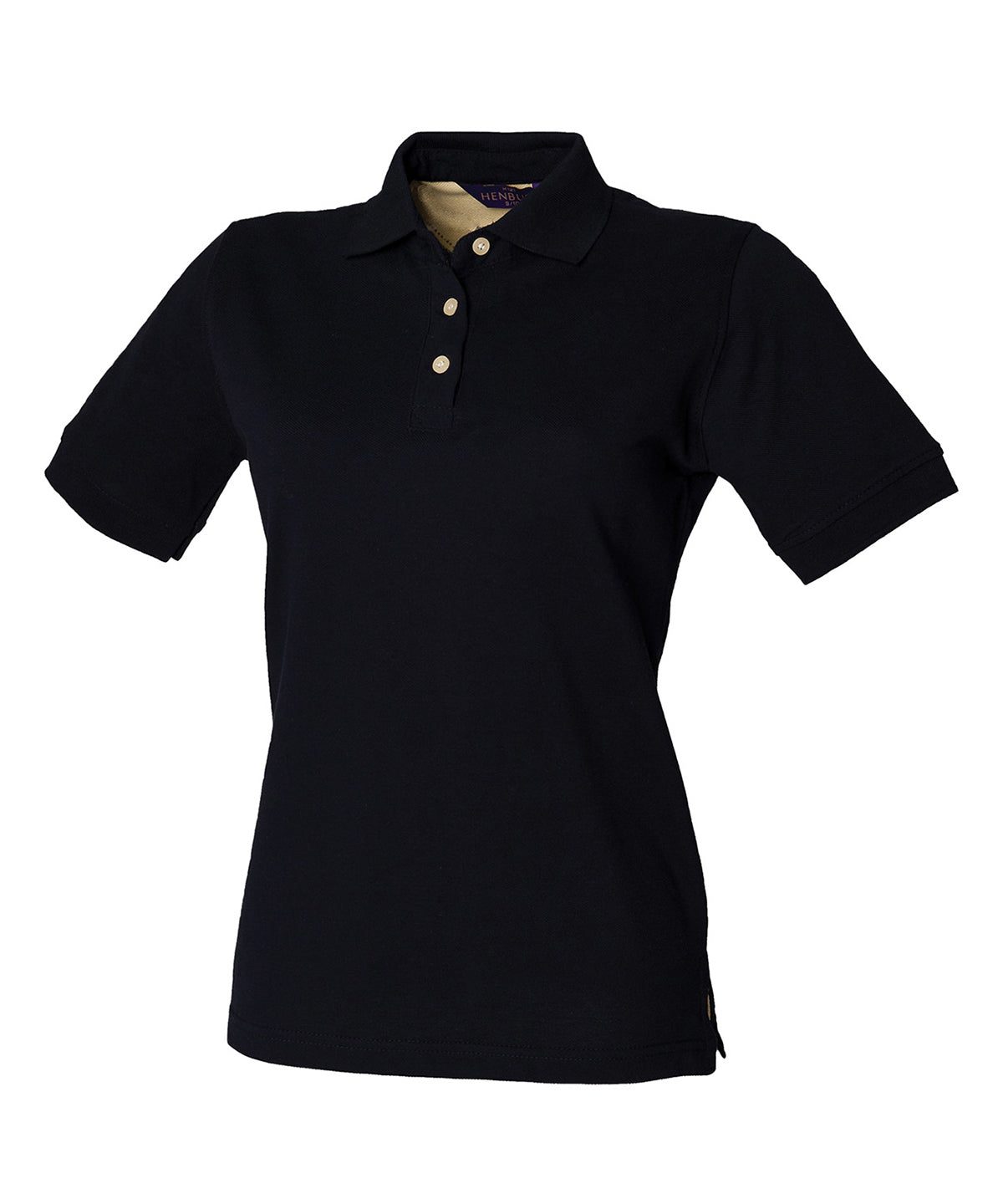 Henbury Women's classic cotton piqué polo shirt Navy