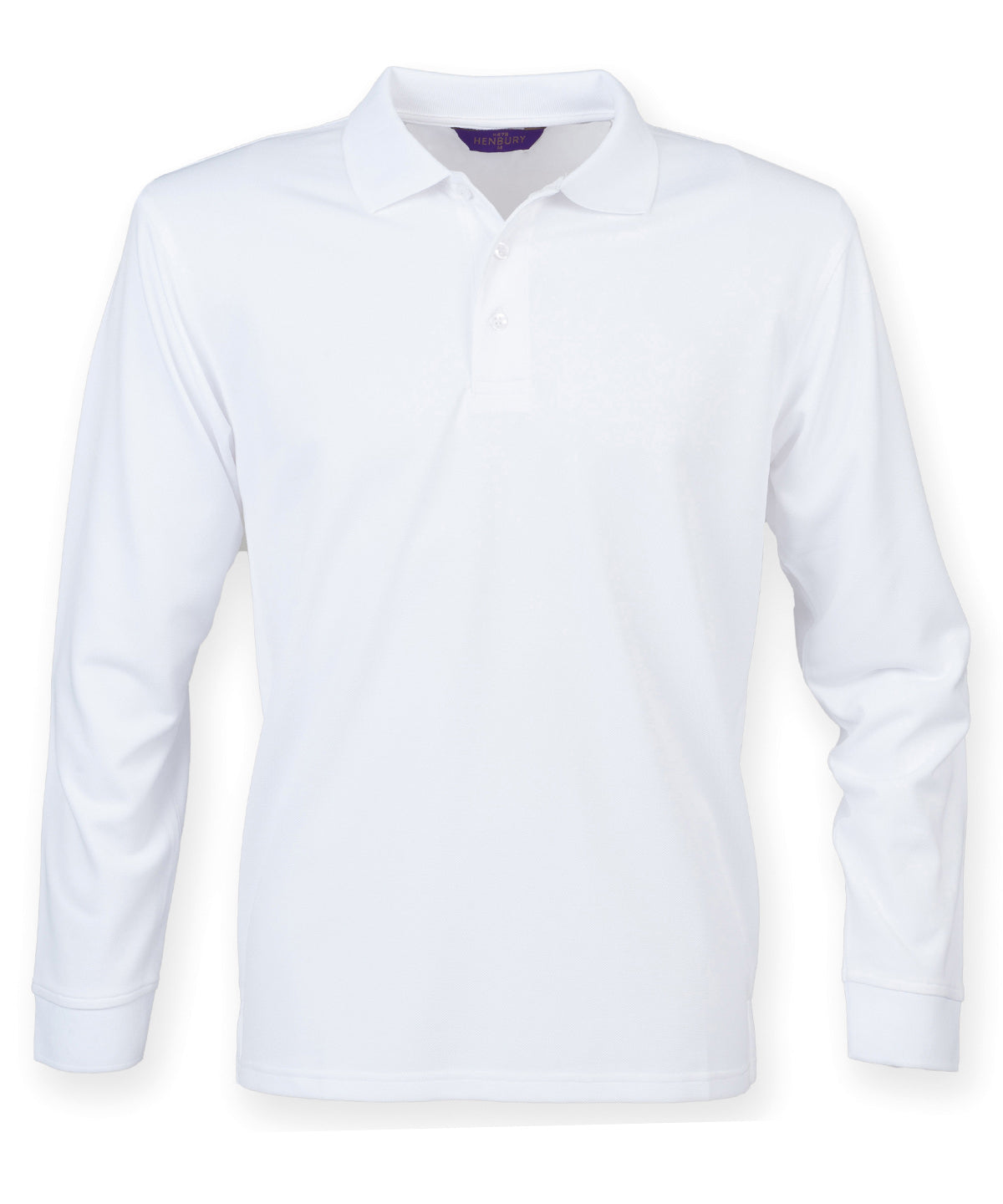 Henbury Long sleeve Coolplus® polo shirt White*