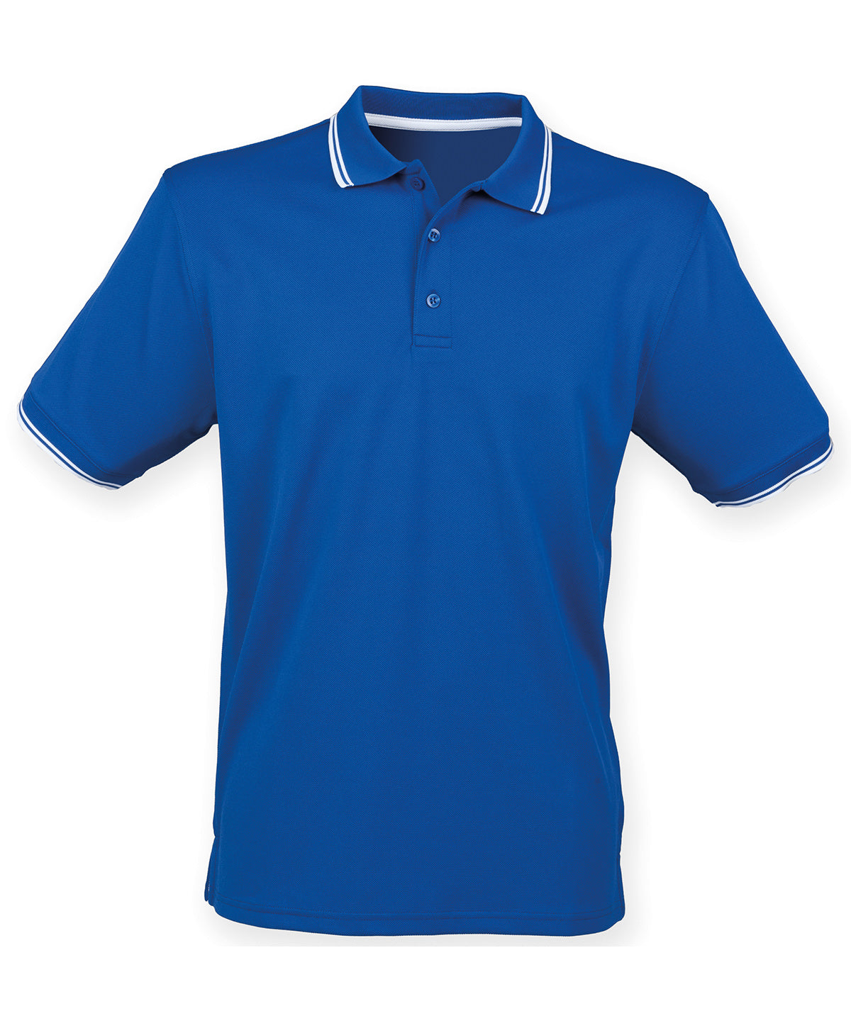 Henbury Double tipped Coolplus® polo shirt Royal/White