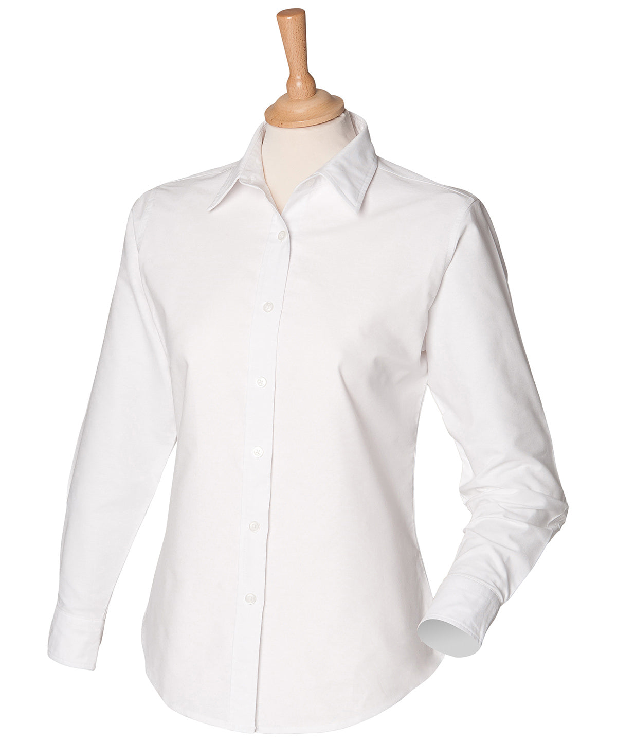 Henbury Women's classic long sleeve Oxford shirt White