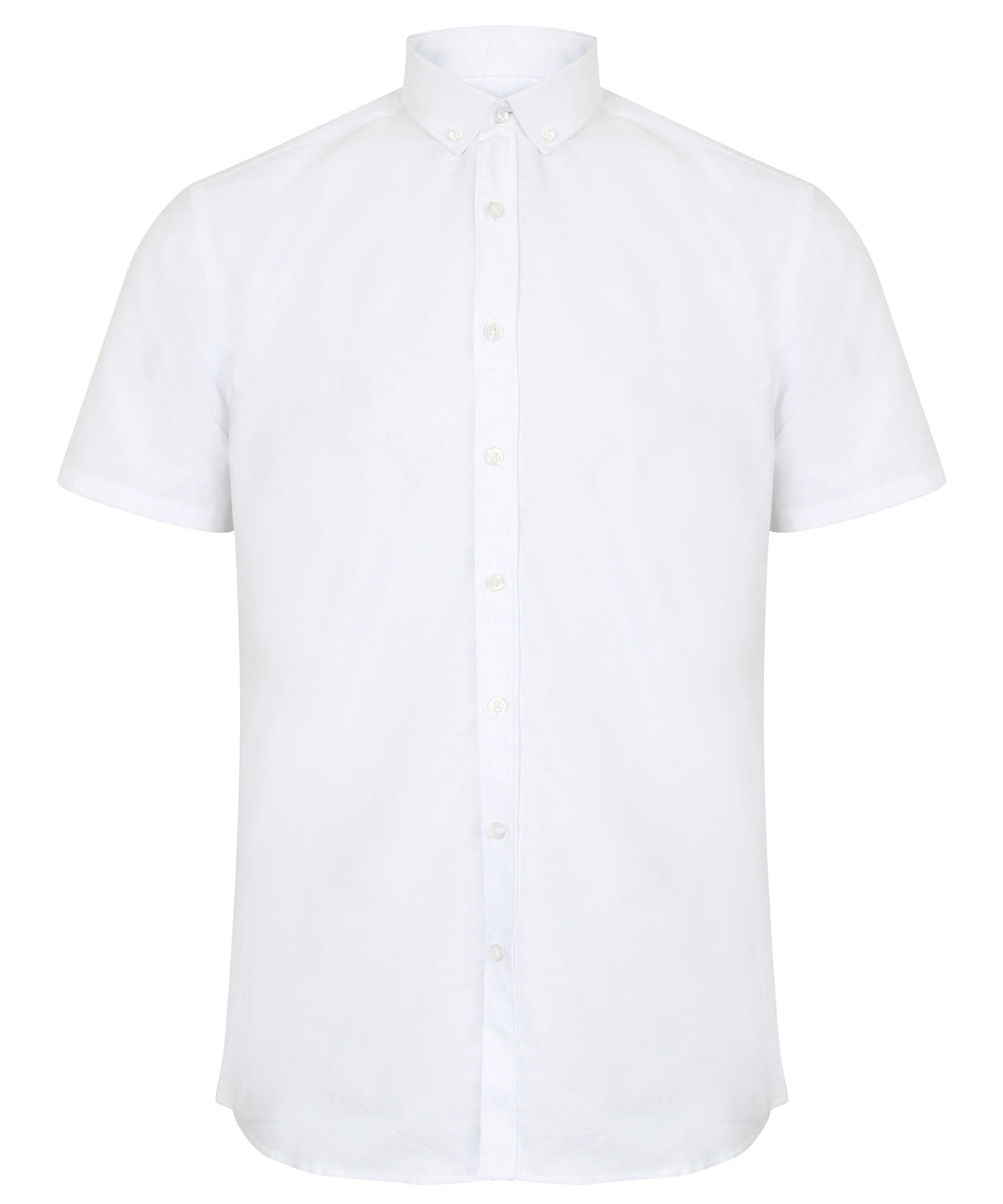 Henbury Modern short sleeve Oxford shirt White