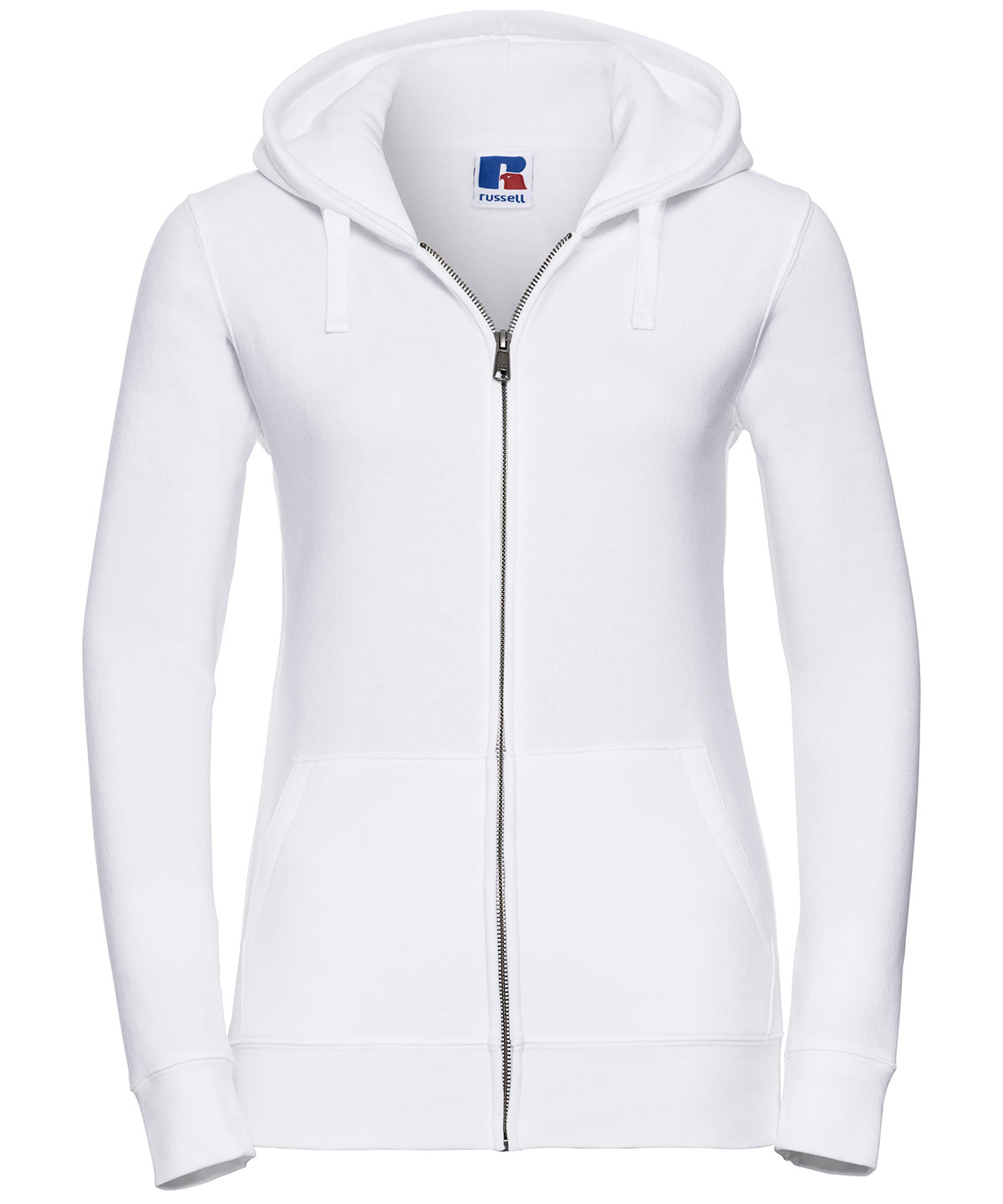 Russell Women's authentic zipped hooded sweatshirt White