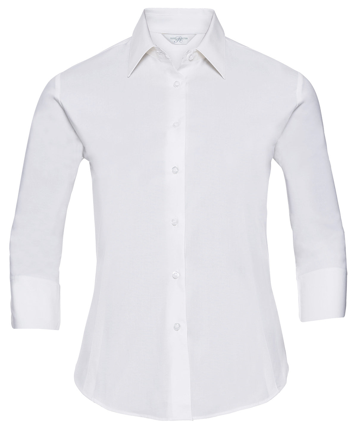 Russell Women's ¾ sleeve easycare fitted shirt White