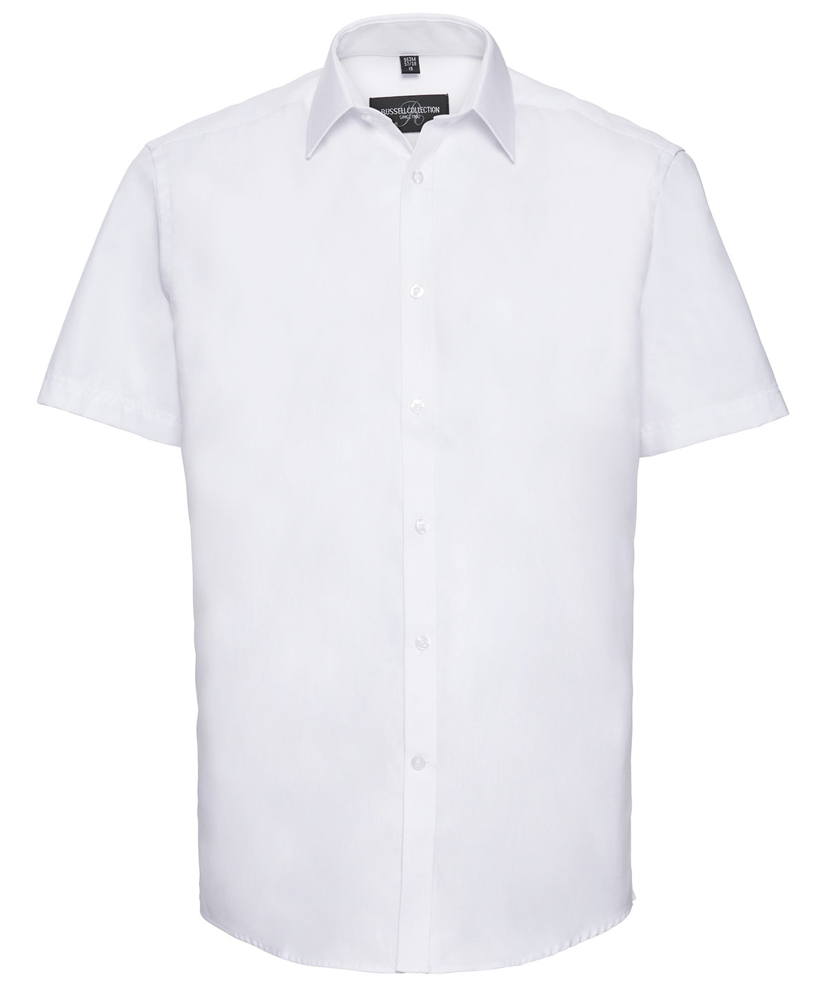 Russell Short sleeve herringbone shirt White