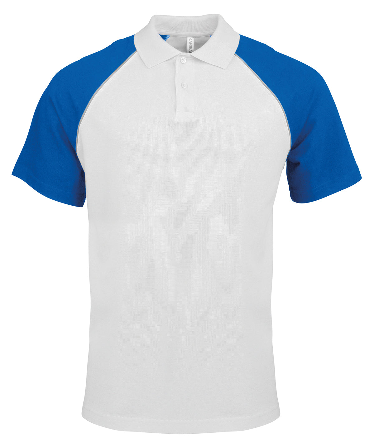 Kariban Polo baseball contrast polo shirt White/Light Grey/Royal