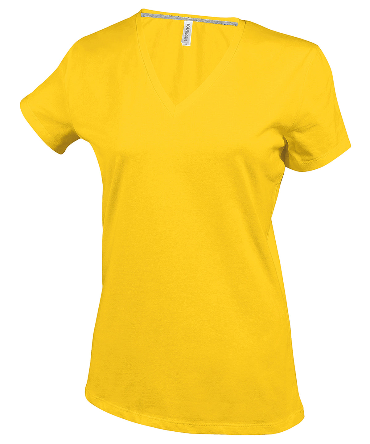 Kariban Ladies' short-sleeved V-neck T-shirt Yellow