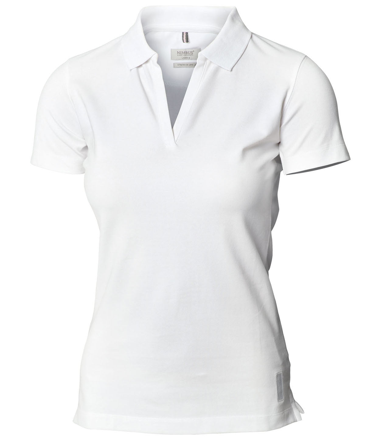 Nimbus Women’s Harvard v-neck – stretch deluxe polo White