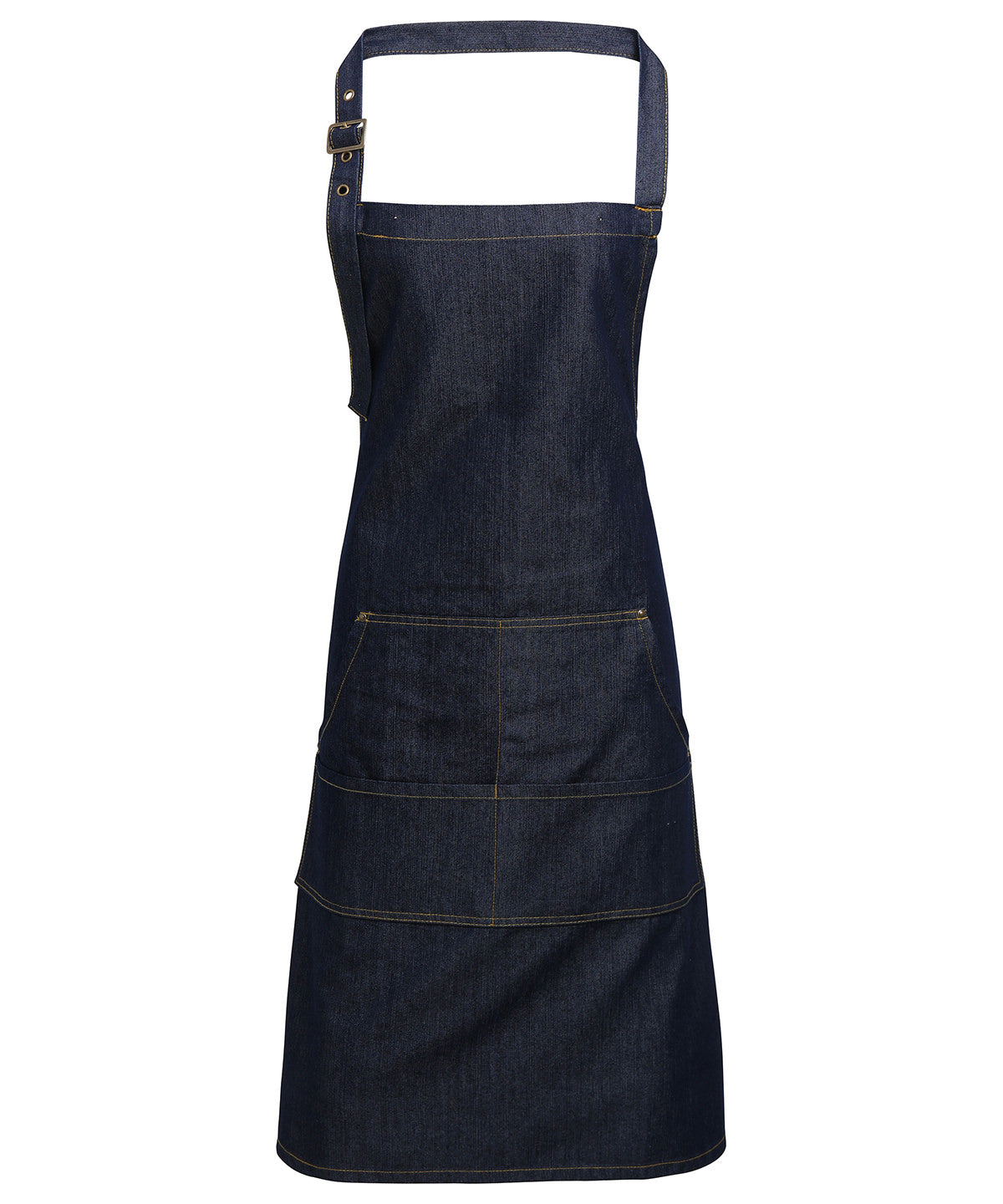 Premier Jeans stitch bib apron Indigo Denim