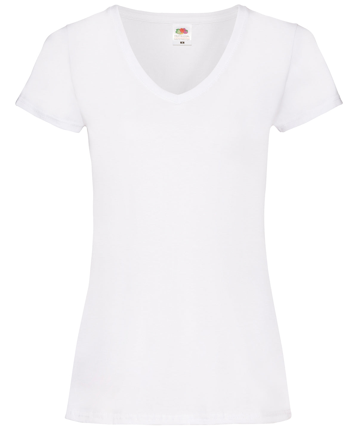Fruit of the Loom Women's valueweight v-neck T White
