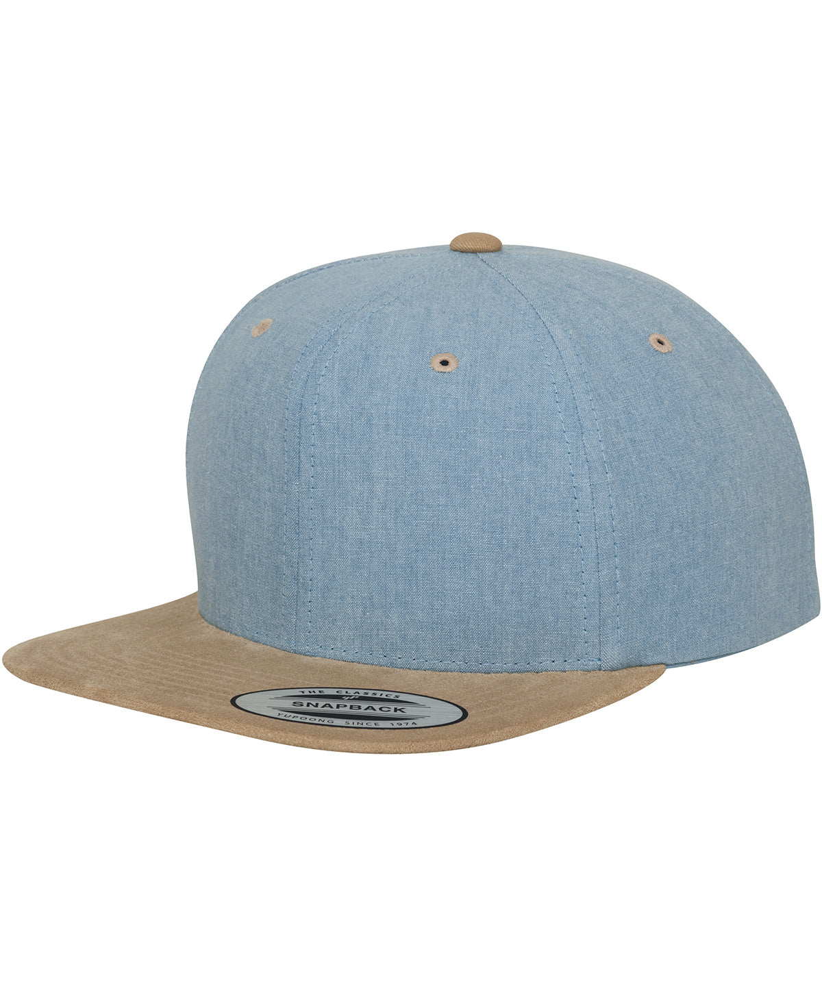 Flexfit / Yupoong Chambray-suede snapback (6089CH) Blue/Beige