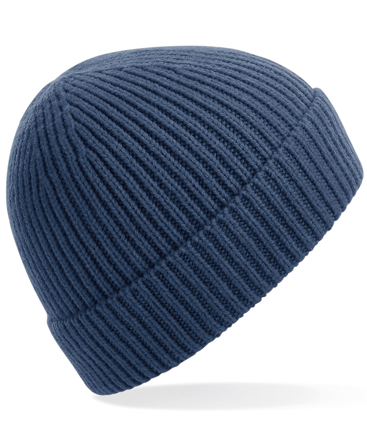 Beechfield Engineered knit ribbed beanie Steel Blue
