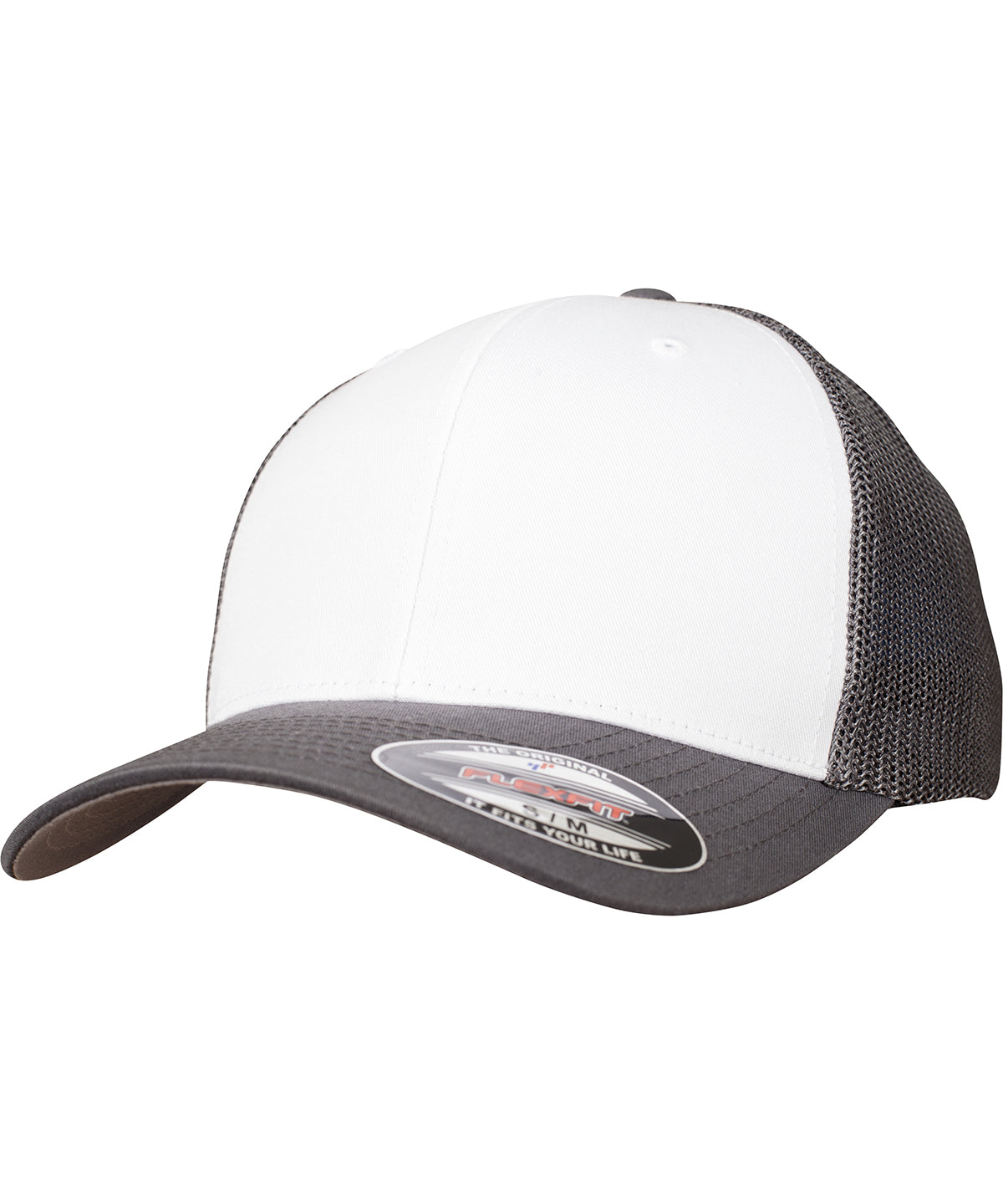 Flexfit / Yupoong Flexfit mesh coloured front (6511CF) Dark Grey/White/Dark Grey
