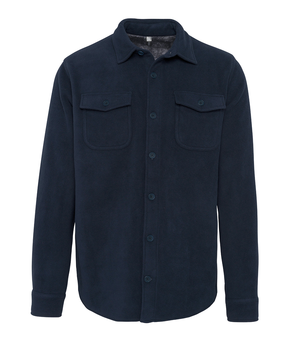 Kariban Sherpa-lined fleece overshirt Navy/Storm Grey