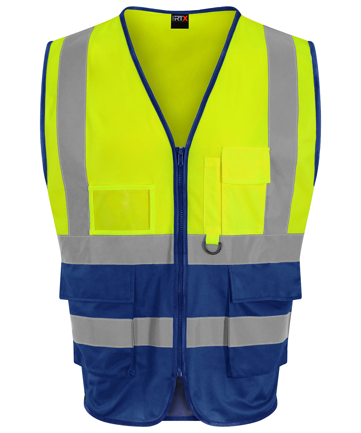 Pro RTX High Visibility Executive waistcoat HV Yellow/Royal Blue