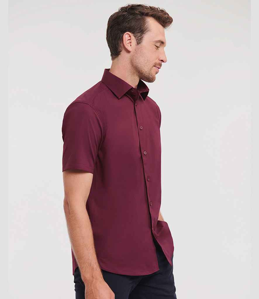Russell Russell Athletic Collection Short Sleeve Easy Care Fitted Shirt Port