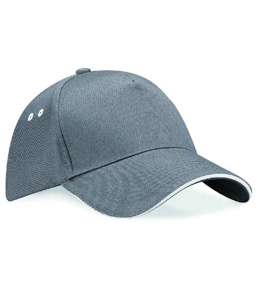 Beechfield Beechfield Ultimate 5 Panel Cap with Sandwich Peak Graphite Grey/Oyster Grey