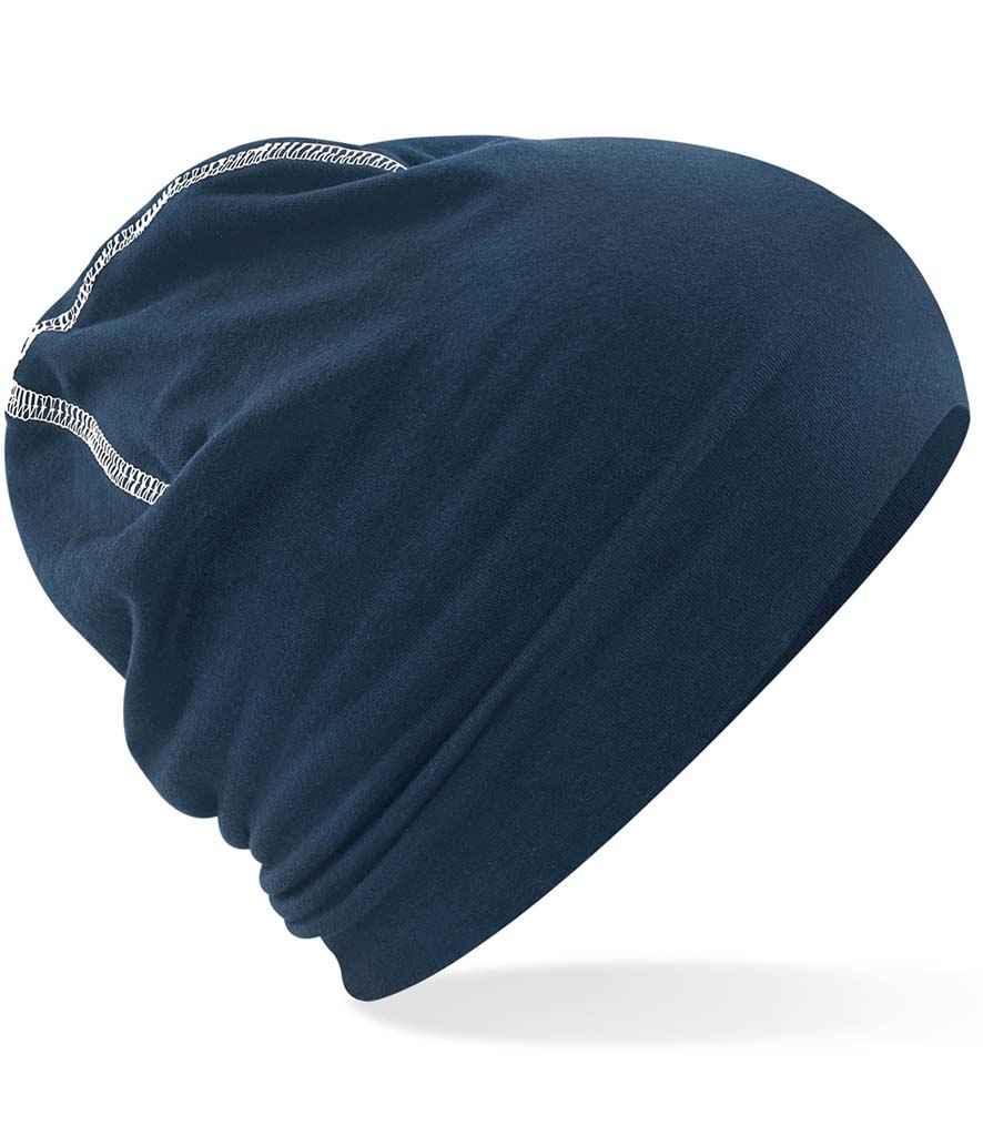 Beechfield Beechfield Hemsedal Cotton Beanie French Navy/White