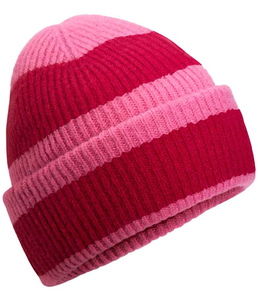 Beechfield Beechfield Colour Block Beanie True Pink/Classic Red