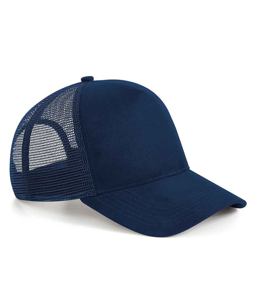 Beechfield Beechfield Suede Snapback Trucker Cap French Navy