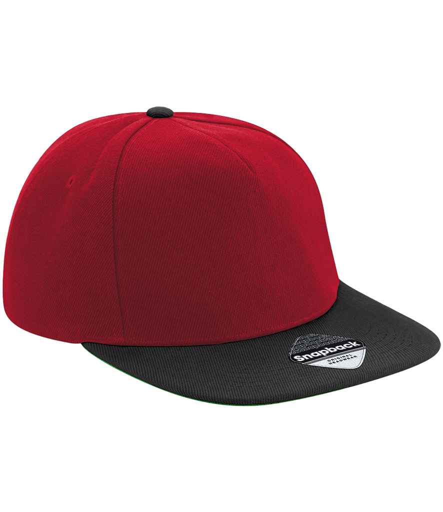 Beechfield Beechfield Original Flat Peak Snapback Cap Classic Red/Black