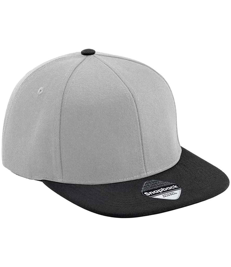 Beechfield Beechfield Original Flat Peak 6 Panel Snapback Cap Grey/Black