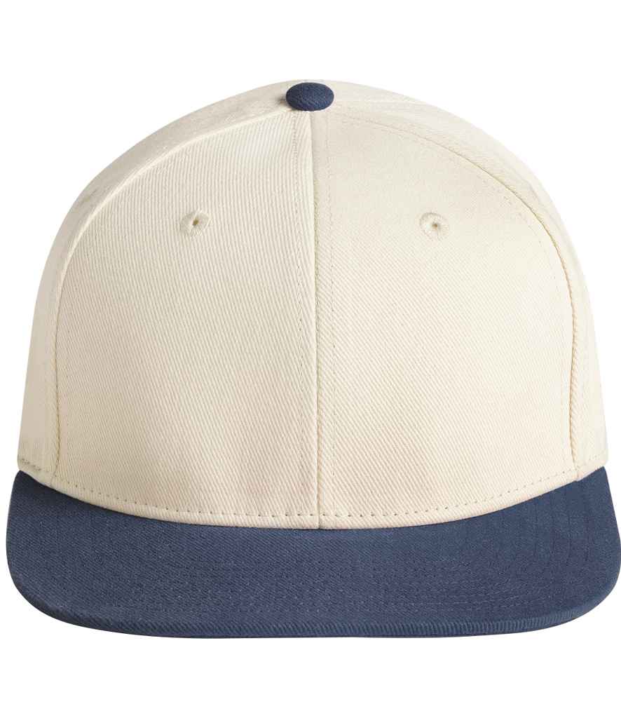 Beechfield Beechfield Contrast Flat Peak 6 Panel Cap Natural/Navy