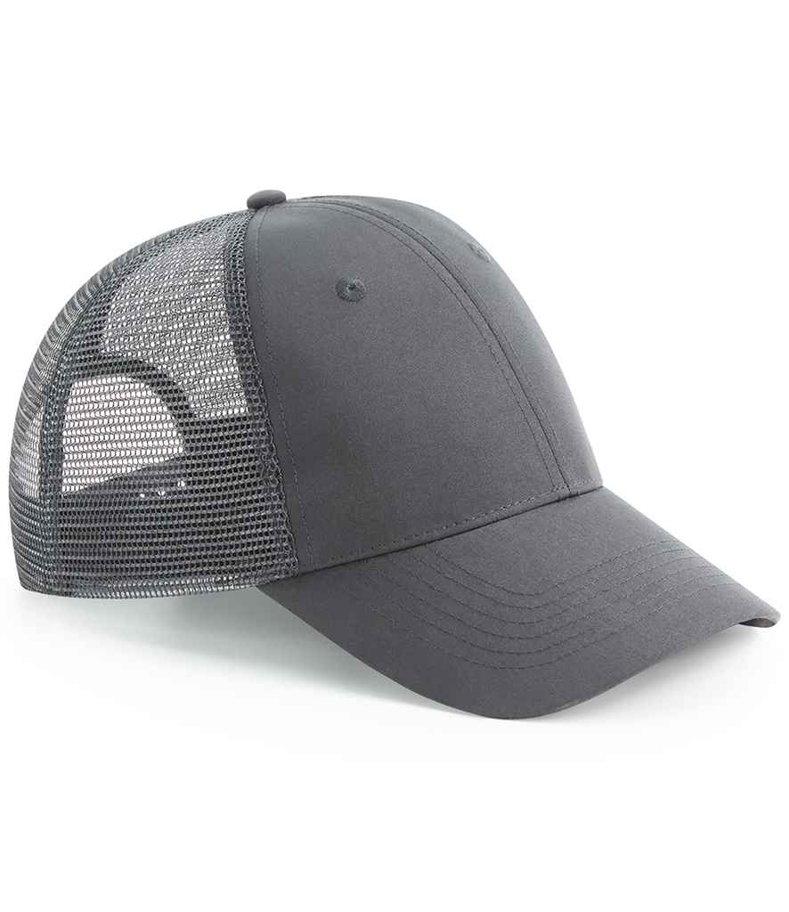 Beechfield Beechfield Recycled 6 Panel Snapback Trucker Cap Graphite Grey