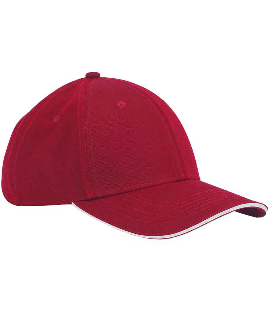 Beechfield Beechfield EarthAware® Classic Organic Cotton 6 Panel Sandwich Peak Cap Classic Red/White