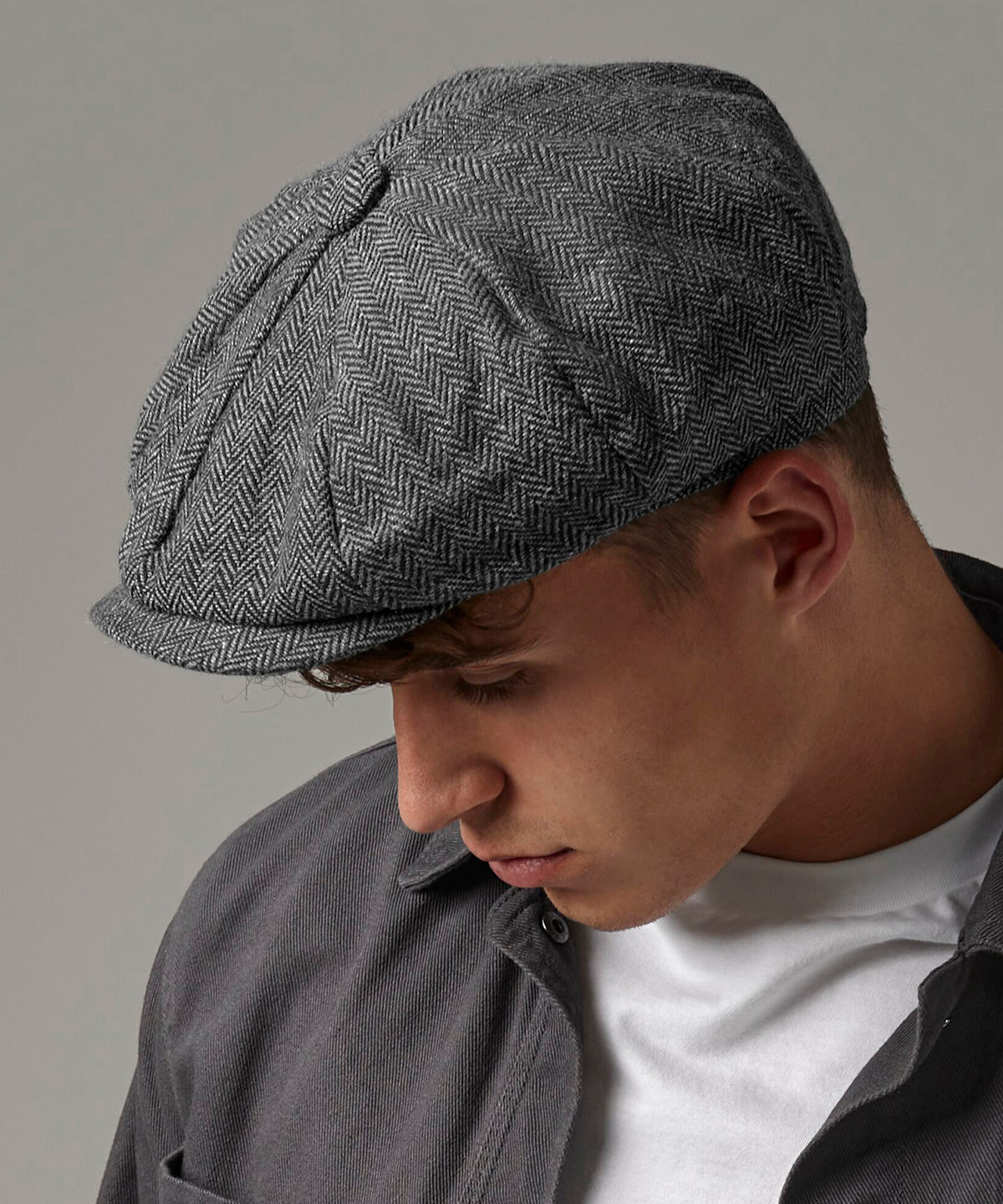 Beechfield Heritage baker boy cap Charcoal Herringbone
