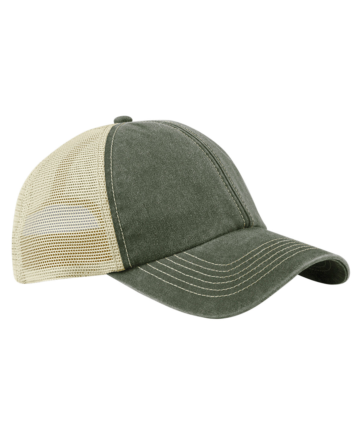 Beechfield 6-panel vintage trucker Vintage Olive/Stone