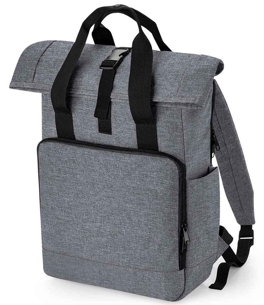 BagBase BagBase Recycled Twin Handle Roll-Top Laptop Backpack Grey Marl