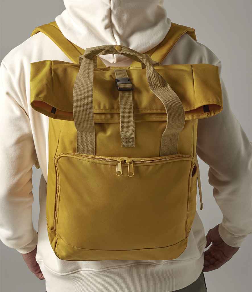 BagBase Recycled Twin Handle Roll-Top Laptop Backpack - model image