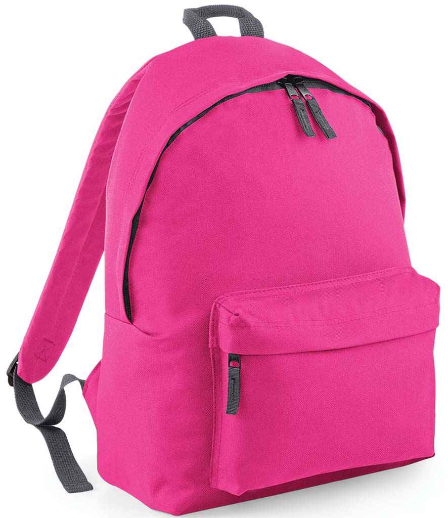 BagBase BagBase Kids Fashion Backpack Fuchsia/Graphite Grey