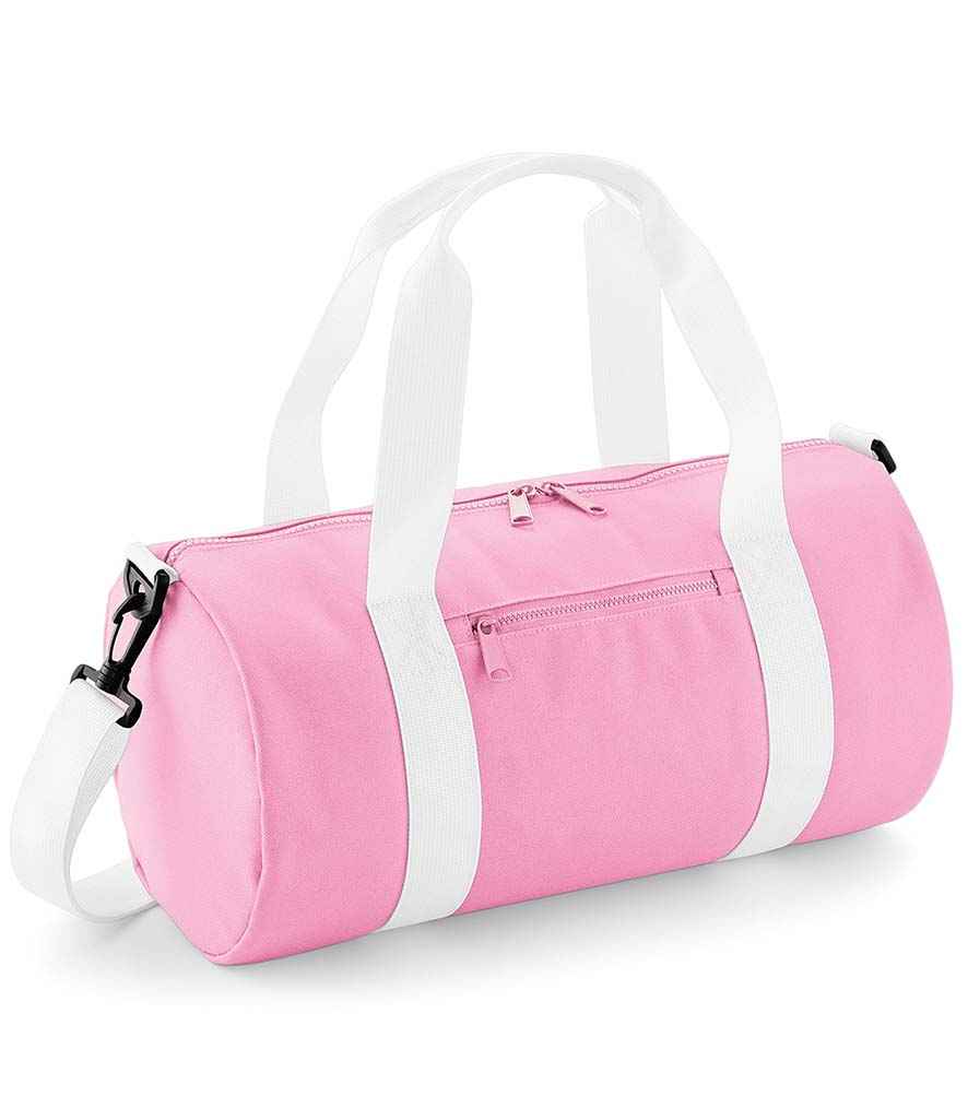 BagBase BagBase Mini Barrel Bag Classic Pink/White