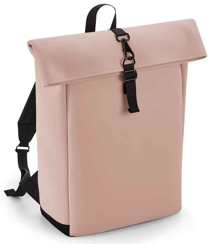 BagBase BagBase Matte PU Roll-Top Backpack Nude Pink