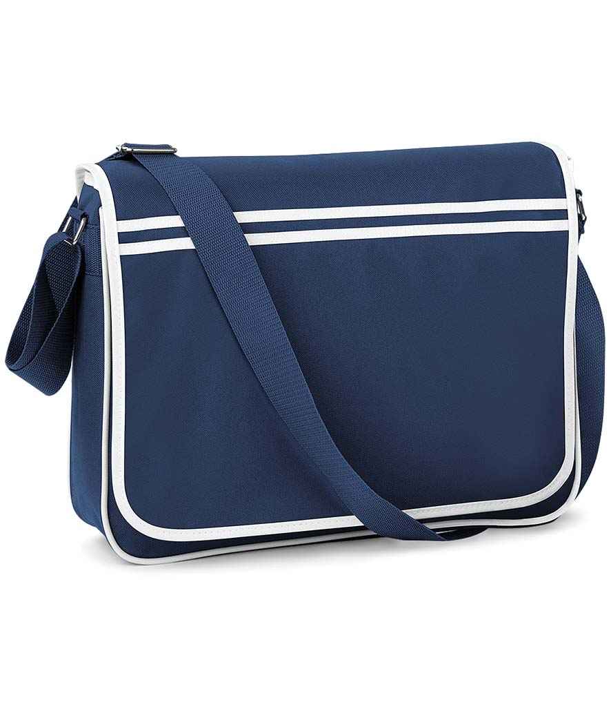 BagBase BagBase Retro Messenger Bag French Navy/White
