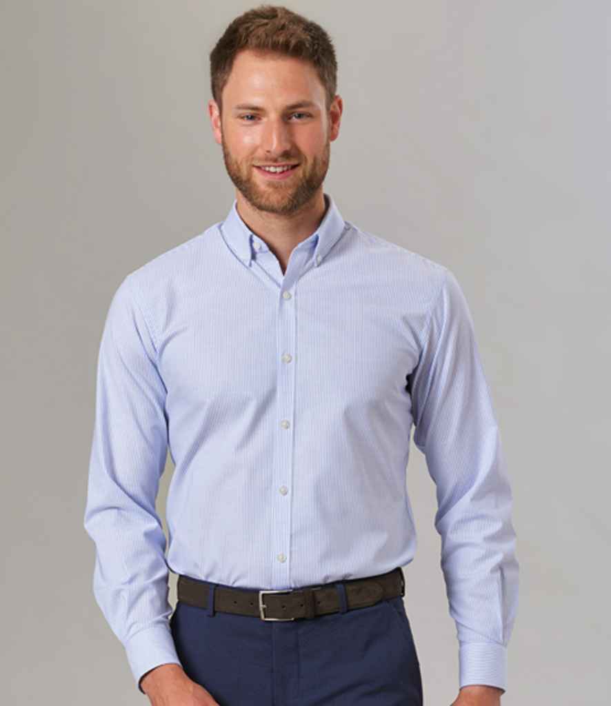 Brook Taverner Lawrence Long Sleeve Stretch Oxford Shirt - model image