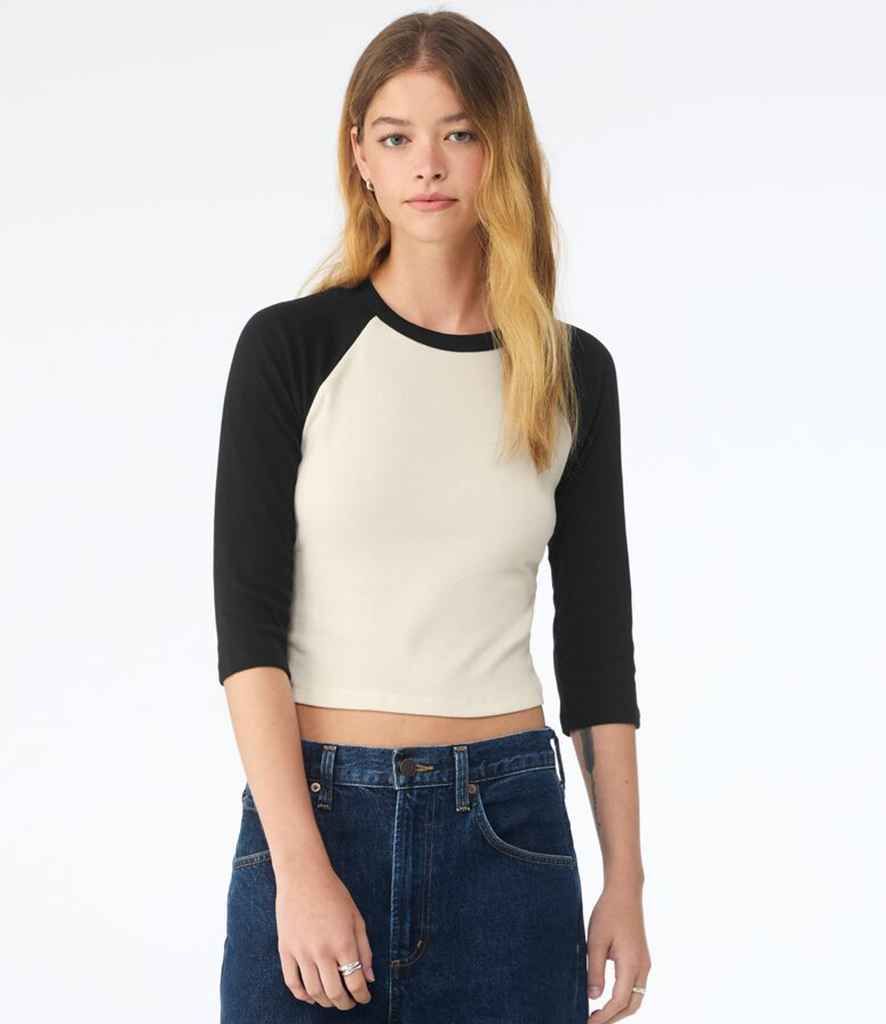 Bella Ladies Micro Rib 3/4 Raglan Baby T-Shirt