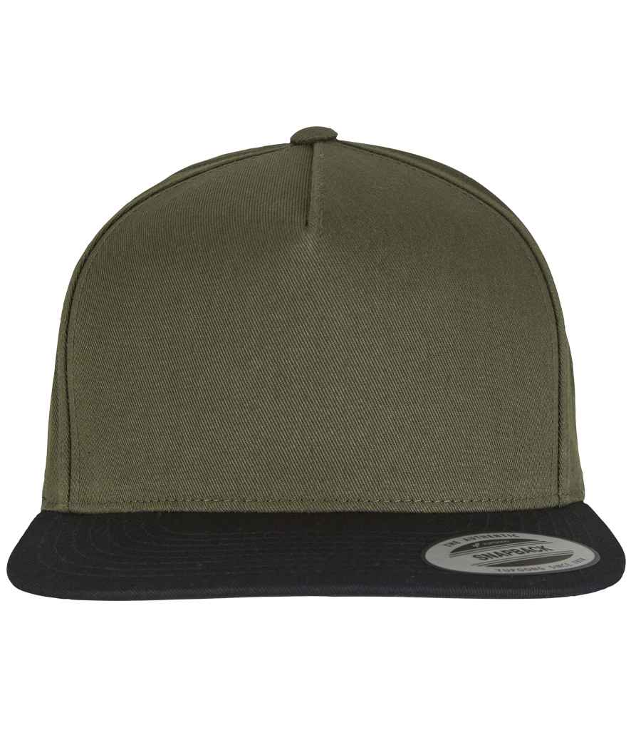Flexfit / Yupoong Flexfit Classic 5 Panel Snapback Cap Olive Green/Black