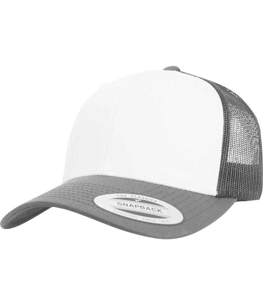 Flexfit / Yupoong Flexfit Retro Coloured Front Trucker Cap Dark Grey/White