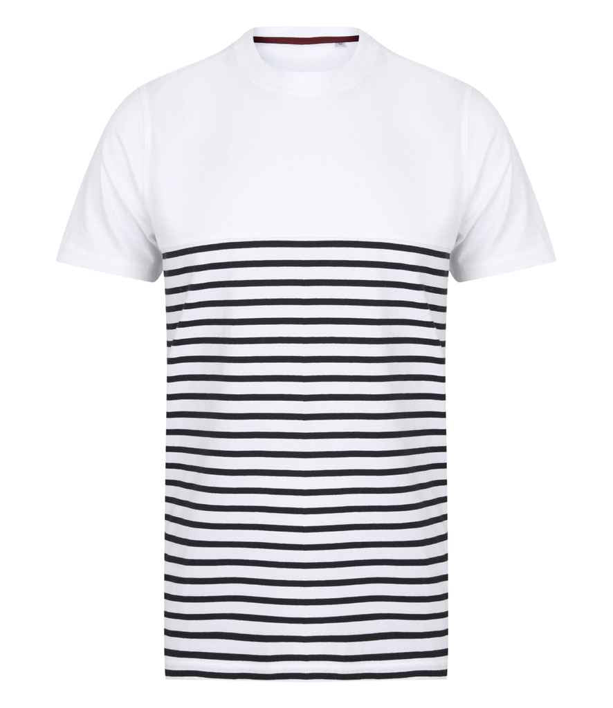 Front Row Unisex Breton Striped T-Shirt - White/Navy