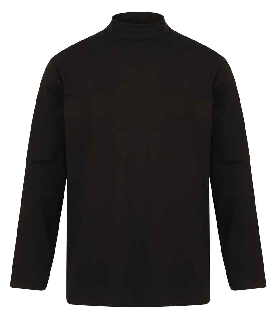 Henbury Long Sleeve Roll Neck Top - Black